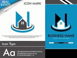 letra creativa abstracta n y logotipo inmobiliario minimalista simple vector