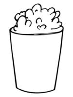 Cute milkshake illustration. Simple cup clipart. Pretty drink doodle. vector