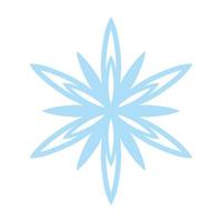 Snowflake icon, vector snow symbol isolated on white background