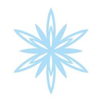 Snowflake icon, vector snow symbol isolated on white background