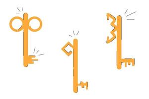 A set of golden keys from Alice in Wonderland vector