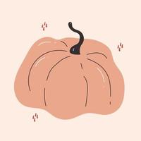 ilustración vectorial dibujada a mano de una calabaza en colores otoñales vector