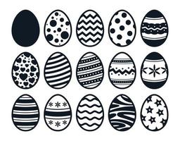 Easter eggs collection. Vector simple icons set