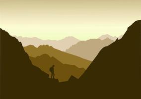 Sunrise on the background of mountains vector