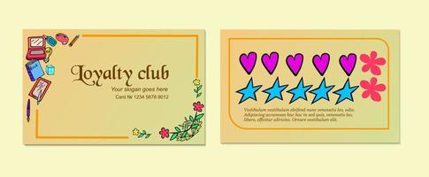 Funny loyalty card with doodles vector