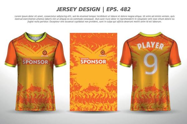 Premium Vector  Orange color football jersey racing jersey design template  tshirt