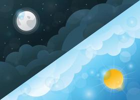 day and night illustration weather vector