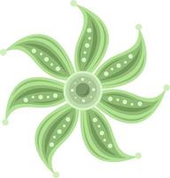 Green sparkling flower vector illustration for graphic design and decorative element