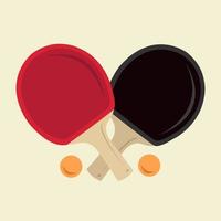 Table tennis paddles with ping pong balls vector illustration for graphic design and decorative element