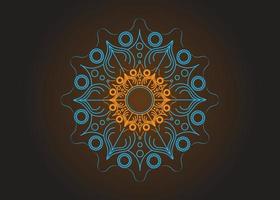 creative mandala ornament with blue and orange color for logo and invitation design vector