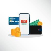 Payment methods concept with various option to pay or transfer money, vector illustration