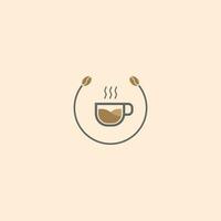 logotipo de café. símbolo de icono moderno monocromo monolínea minimalismo vector logo para cafetería.
