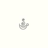 Coffee Logo. Modern Icon Symbol Monochrome Mono-line Minimalism vector logo for coffee shop.