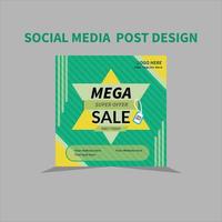 Mega Sale Post Design vector