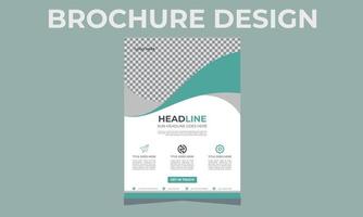 brochure design template wave curves, Professional business three fold flyer template, corporate brochure or cover design, can be use for publishing, print and presentation. vector