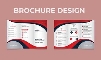 brochure design template wave curves, Professional business three fold flyer template, corporate brochure or cover design, can be use for publishing, print and presentation. vector