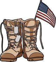 Veteran boot dog tag us flag
