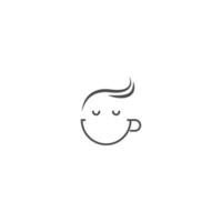 Coffee Logo. Modern Icon Symbol Monochrome Mono-line Minimalism vector logo for coffee shop.