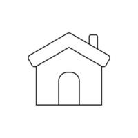 Home icon for graphic design projects. Thin outline shape of house vector. vector