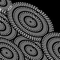 patrón étnico boho, triángulos y círculos de estilo africano sobre fondo negro con ondas dinámicas, arte tribal para impresión, marcos de pared, textiles, papeles de envolver, cubiertas móviles vector