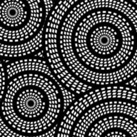 patrón étnico boho, triángulos y círculos de estilo africano sobre fondo negro con ondas dinámicas, arte tribal para impresión, marcos de pared, textiles, papeles de envolver, cubiertas móviles vector