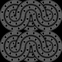 Ethnic Boho pattern, triangles, and circles in African style on black background with dynamic waves,  Tribal art for print, Wall frames, textile, wrapping papers, mobile covers vector