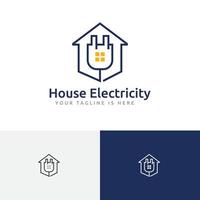 House Home Electricity Product Service Monoline Logo
