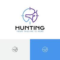 venado caza círculo objetivo cazador línea logo vector
