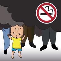 Child Annoyed By Smoke vector