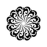 mandala tribal, adorno tribal, diseño de mandala floral con estilo tribal, mandala de flores con estilo tradicional, adorno redondo de mandala geométrico, étnico, vintage vector