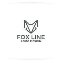 head fox line logo design vector, abstract vector