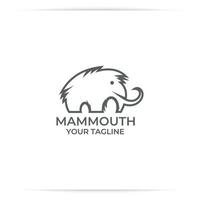 vector de línea de mamut de diseño de logotipo