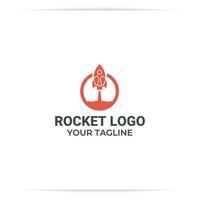 logo design rocket business vector