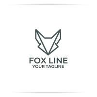 head fox line logo design vector, abstract vector