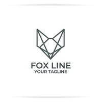 head fox line logo design vector, abstract vector