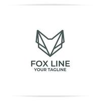 head fox line logo design vector, abstract vector