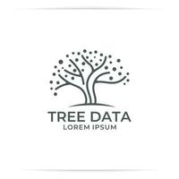 vector de diseño de logotipo de tecnología de árbol, rama, conexión, datos, digital