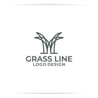 logo design grass line vector