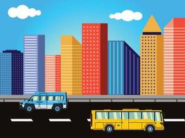 urban landscape vector illustration with tall buildings