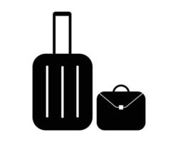 Plane baggage - carry on and checked baggage vector pictogram