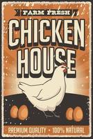 cartel de señalización de casa de pollo retro rústico clásico vector