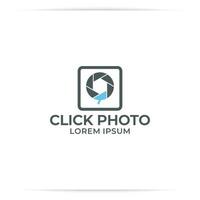 click camera logo design vector