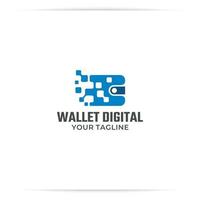wallet digital logo design vector
