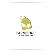 vector de tienda de planta de diseño de logotipo, etiqueta, mercado, naturaleza, para tienda agrícola