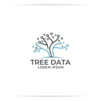 vector de diseño de logotipo de tecnología de árbol, rama, conexión, datos, digital