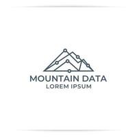 mountain connection logo design vector, technology, data, digital vector