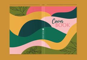 book cover template with colorful abstract pattern. natural background with waves texture vector