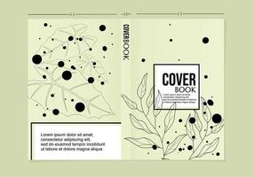 Set of book cover designs with leaf line art decoration. nature theme background vector