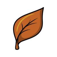 Bright orange autumn leaf of a poplar tree, leaf fall, vector illustration in cartoon style on a white background