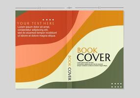 set of colorful book cover designs with waves pattern. abstract background. front and back cover design vector